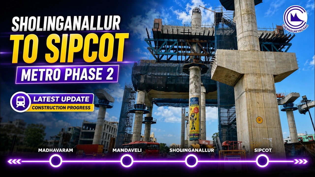 SHOLINGANALLUR to SIPCOT 🔥 Chennai Metro Purple Line | Phase 2 Latest Update | சென்னை மெட்ரோ