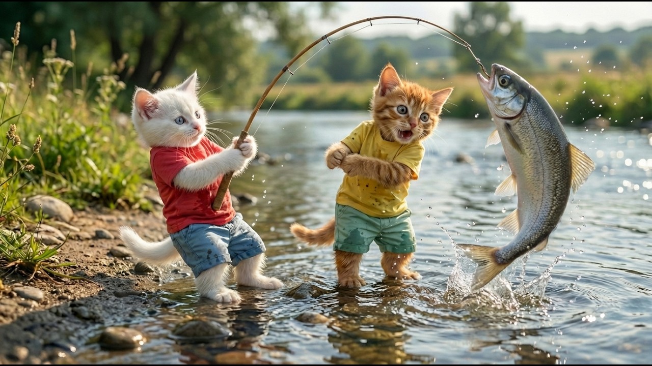 Mama Cat Trims Fur on the Farm and Makes Tiger Hat For Kittens At Home🐾🎩🐯