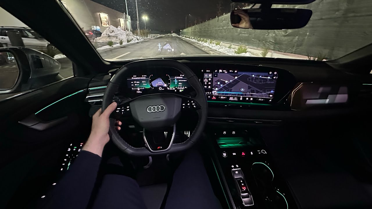 Driving new Audi A5 2025 at Night
