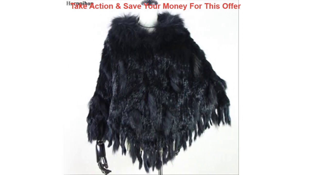 Top 2018 new best quality Real Knitted Rabbit Fur Poncho raccoon fur trimming rabbit fur Shawl with