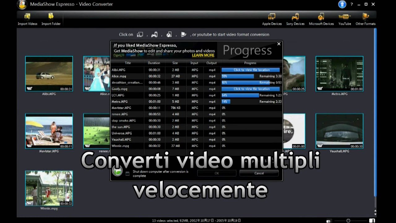 CyberLink MediaShow Espresso - Conversione Video Espressa