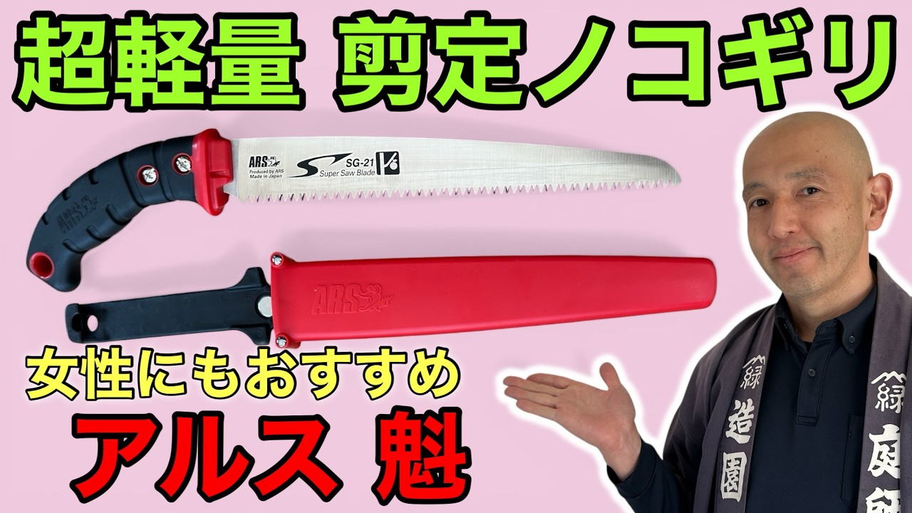 【軽さは正義！】庭師が木の上で使う剪定ノコ｜アルス魁210mmを魁先細と比較レビュー