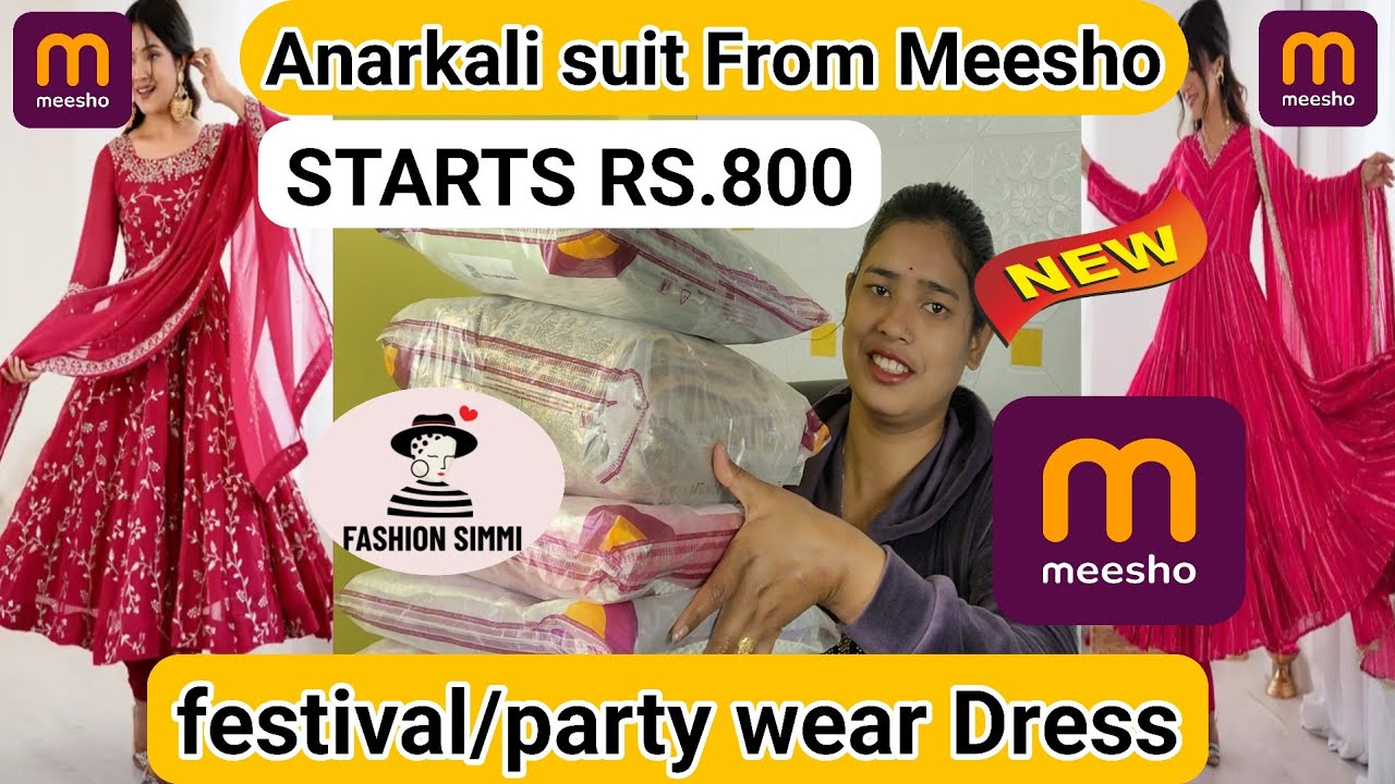 Party wear anarkali from Meesho| Meesho anarkali haul  | anarkali haul under 900 #meesho #saree #new