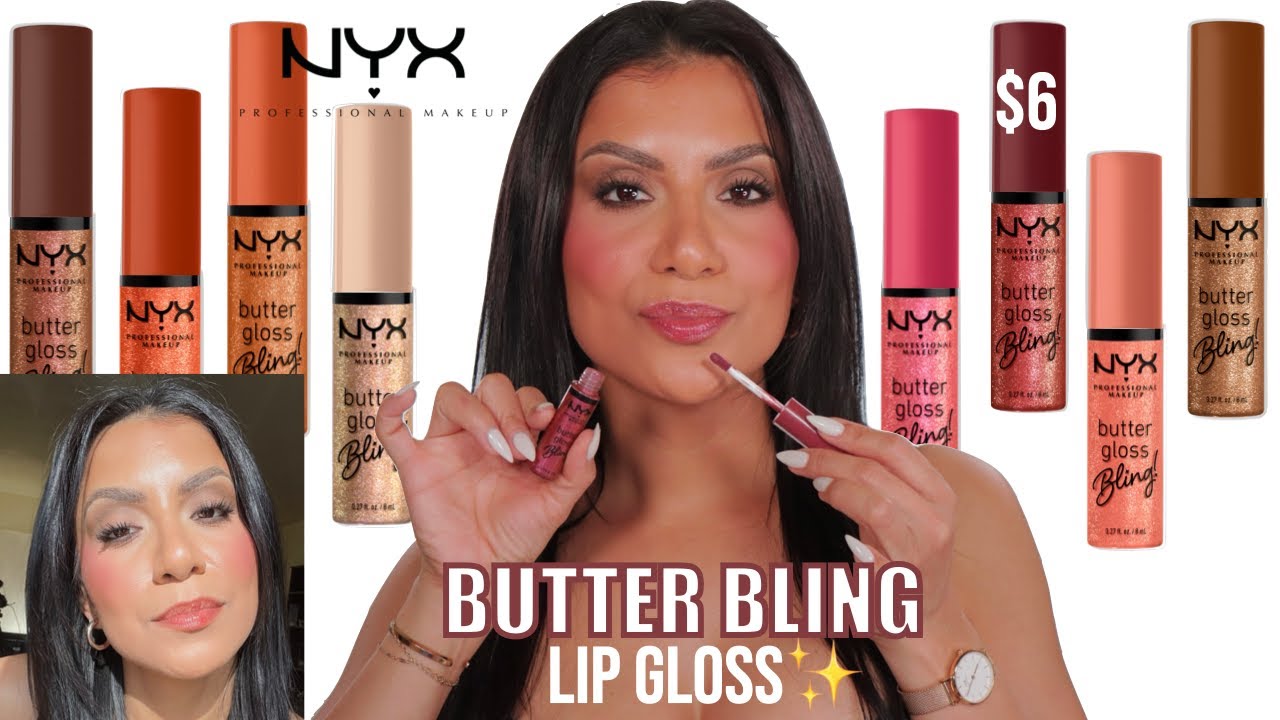 *Новинка* Блески для губ NYX BUTTER GLOSS BLING за 6 долларов + свотчи с естественным сиянием | M...