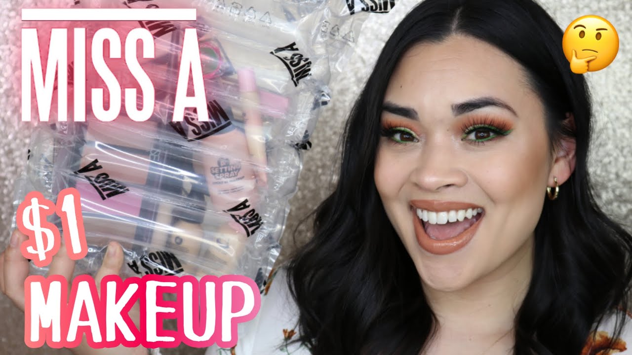 FULL FACE OF SHOP MISS A $1 MAKEUP TRY ON HAUL