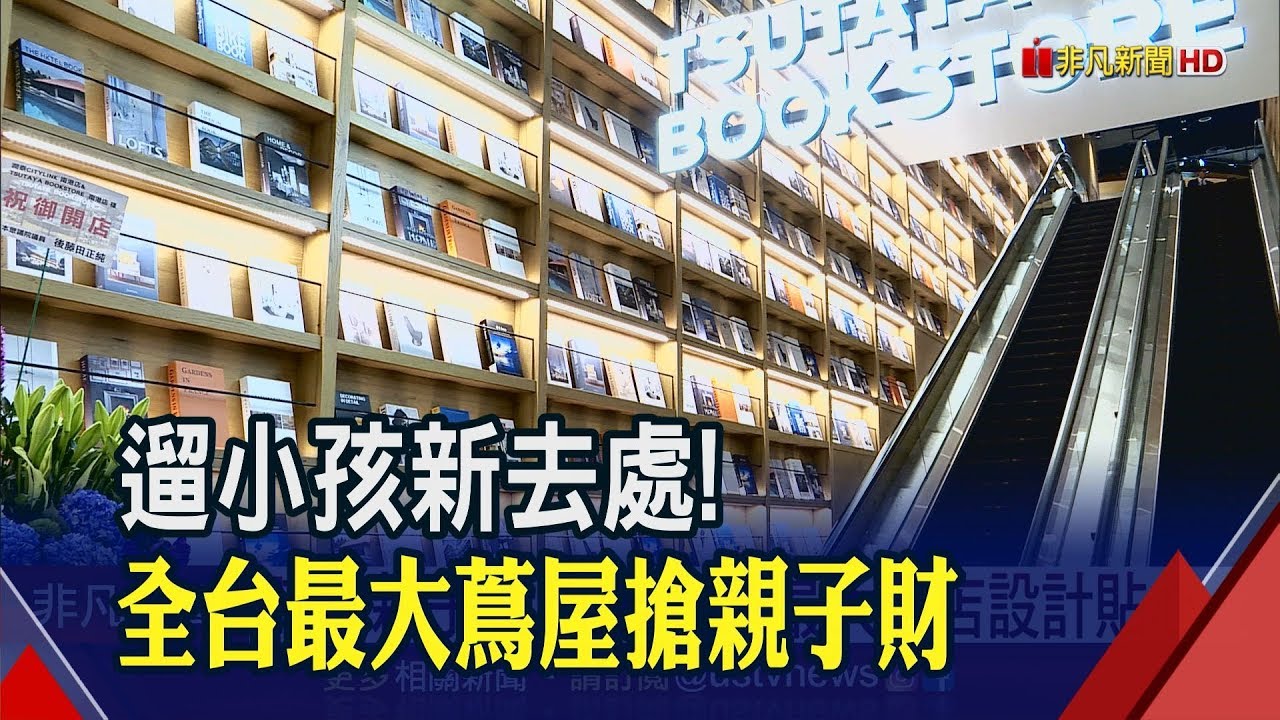 書+咖啡+美食!全台最大蔦屋進駐南港車站 百坪空間親子專屬 這道牆網美文青必訪│非凡新聞│20191206