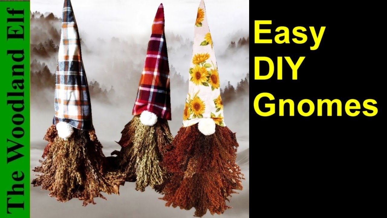 How To Make Gnomes DIY From Broomcorn - Broom Corn, Easy Autumn Gnomes
