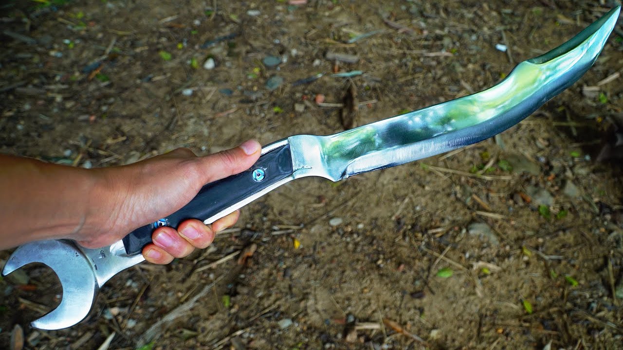 Rusty Old Wrench Forged into a Long Knife