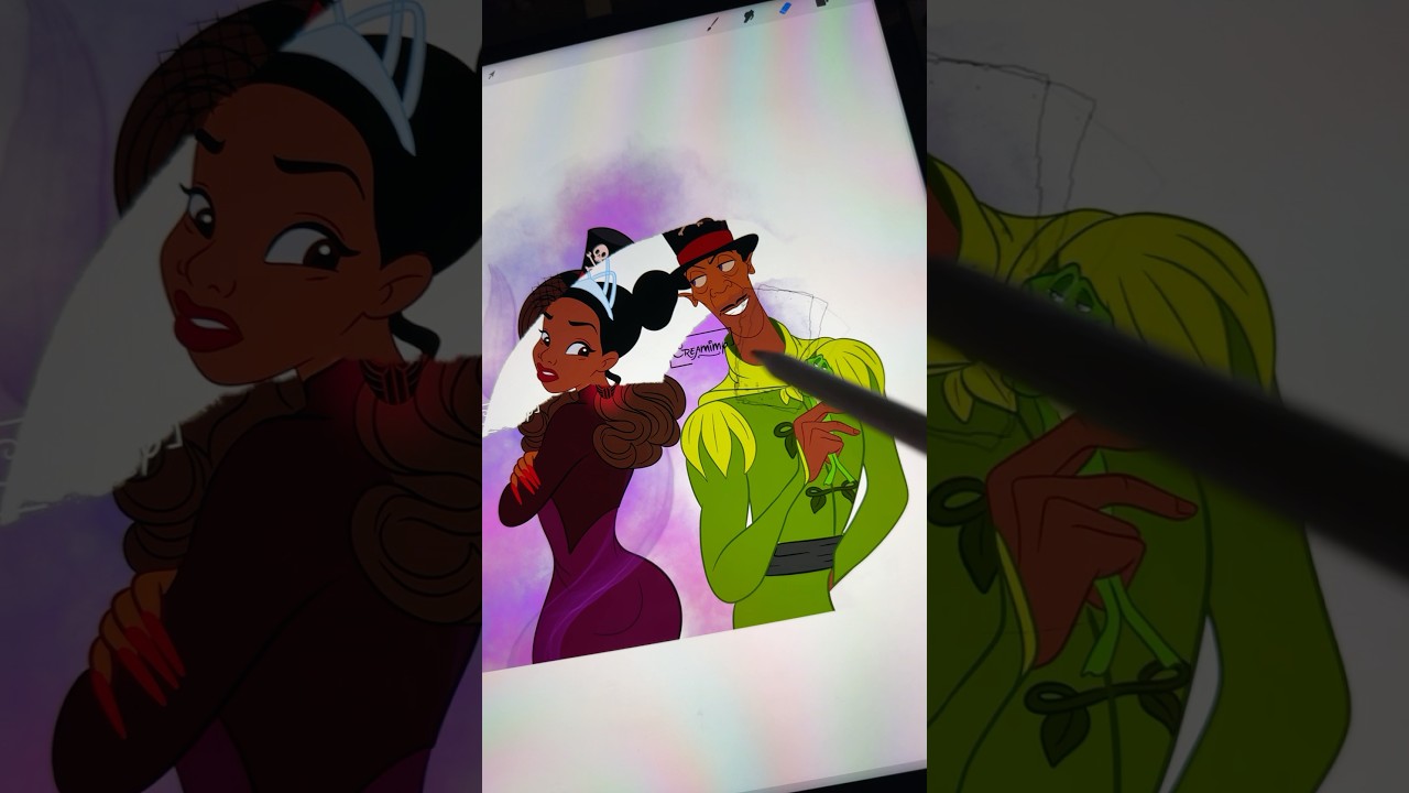 Tiana switch Dr Facilier #disney #digitalart #art #artedigital #transformation #shorts