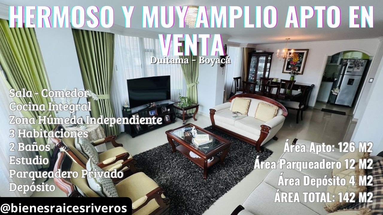 😍 HERMOSO Y MUY AMPLIO APTO EN VENTA DUITAMA SECTOR COLEGIOS 🏢