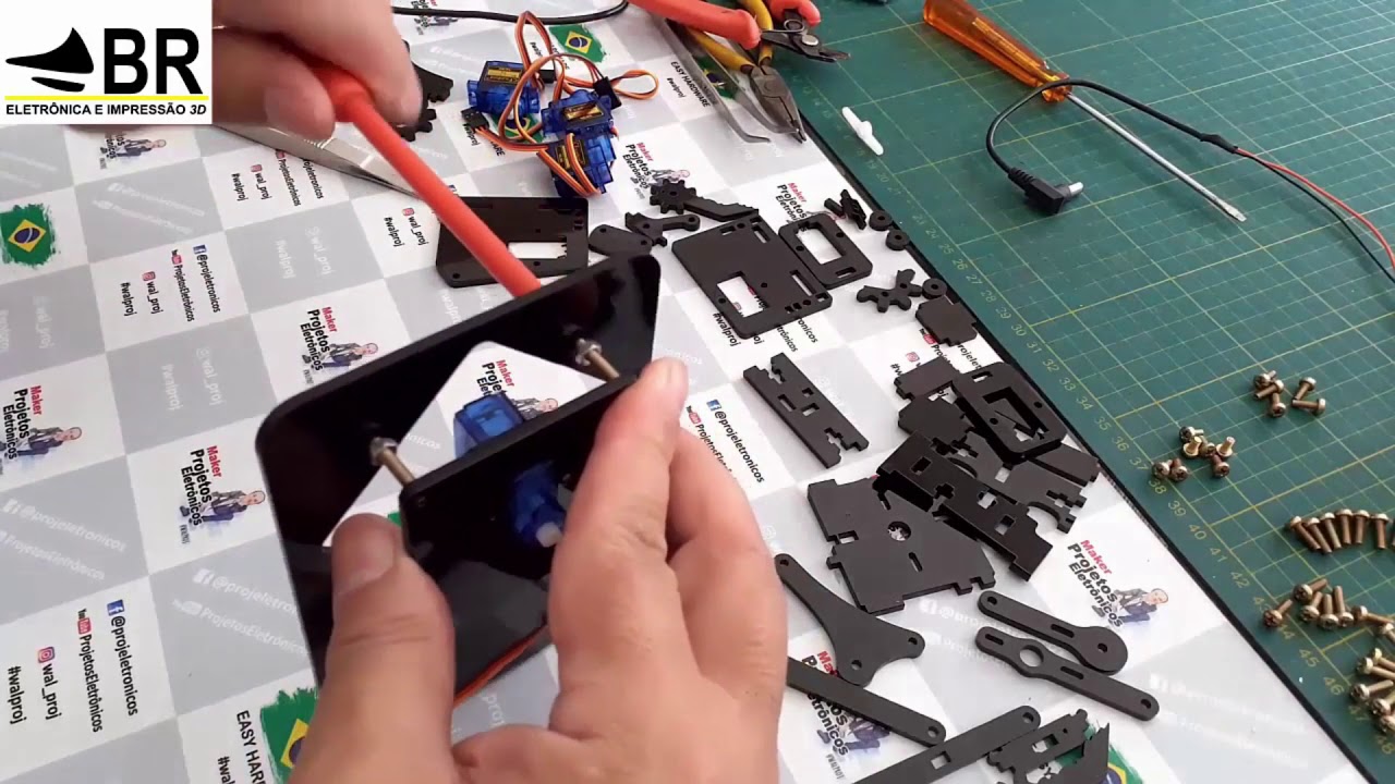 BRAÇO ROBÓTICO PARTE 1 - MONTAGEM MECÂNICA
