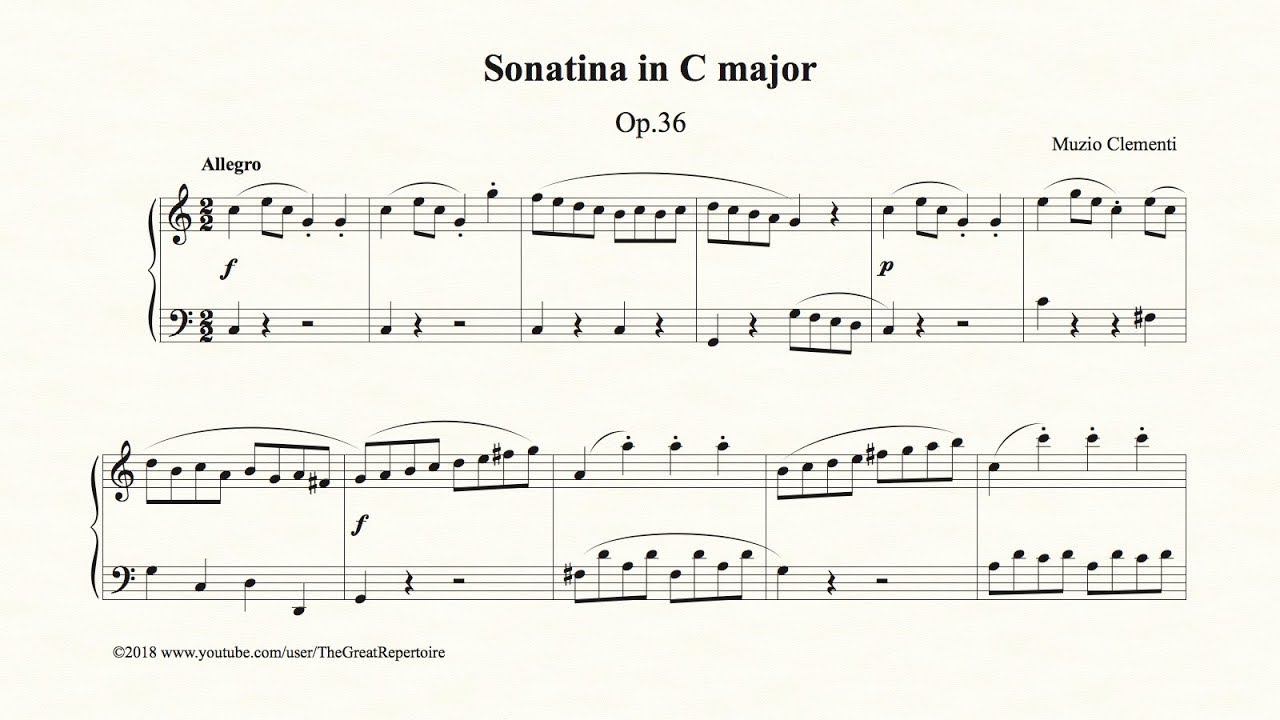Clementi, Sonatina in C major, Op. 36, No. 1, Allegro, Organ