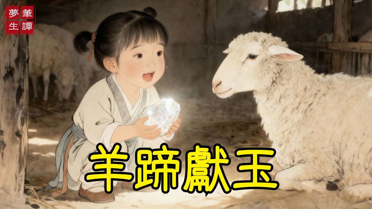 後娘把前房醜女兒趕去守羊圈，醜女兒餓著肚子，省下飯食餵老母羊，誰料母羊產下羊羔之後，用蹄創出一塊溫潤的「羊脂石」！#故事#民間傳說#奇遇#報恩#原創故事