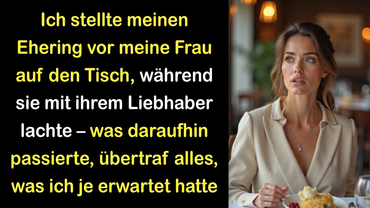 Ich legte meinen Ring vor meine Frau, während sie mit ihrem Liebhaber speiste – und ging.