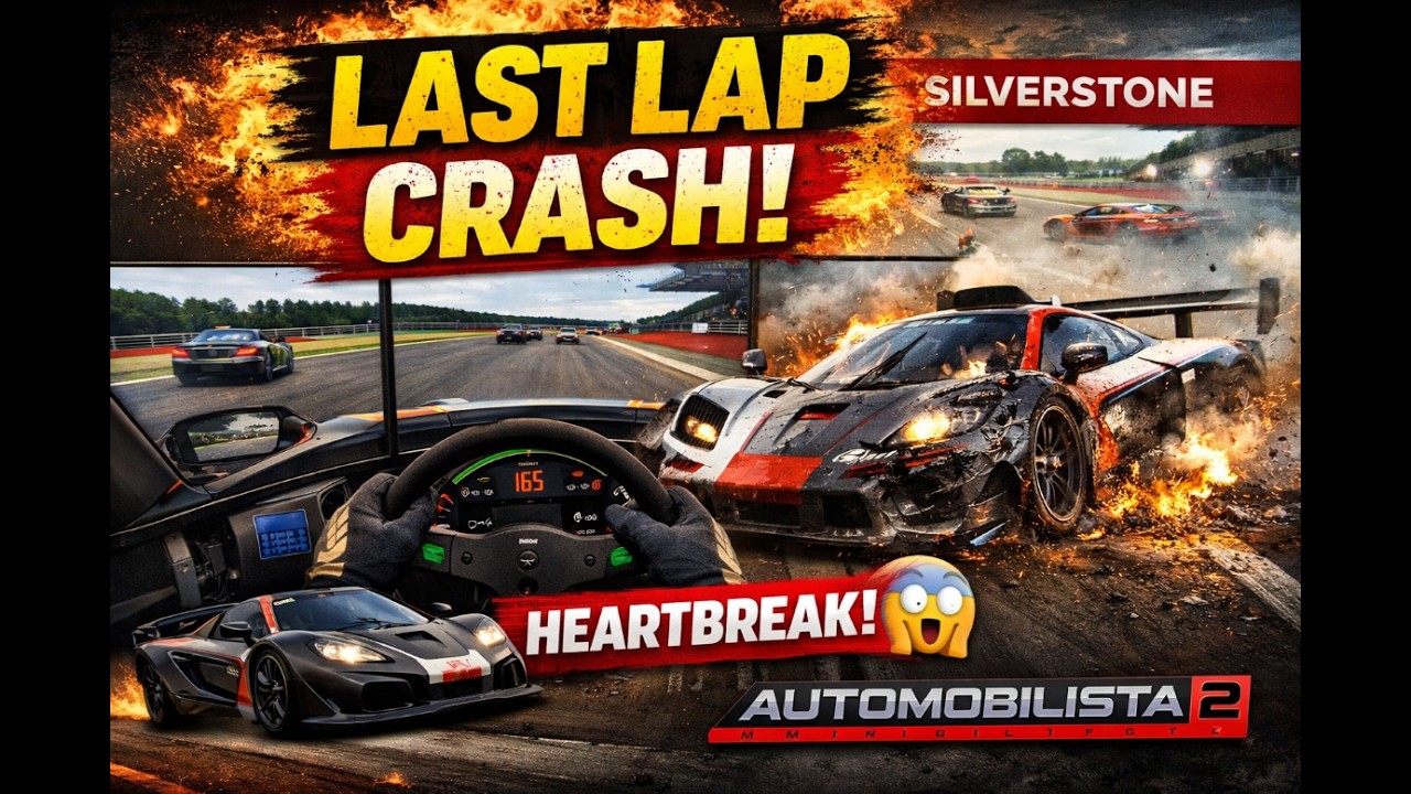 💥 LAST LAP CRASH at Silverstone! McLaren F1 GT1 Heartbreak 😱 | Automobilista 2