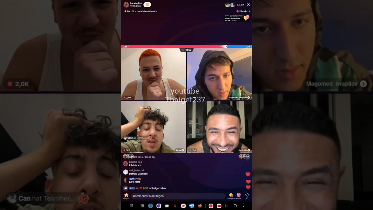 🔥 BARELLO in FITNA Höchstform DELUXE 😂 | LIVE mit Dudi361 Almo & Magomed 🔥 #tiktok #fitna #barello