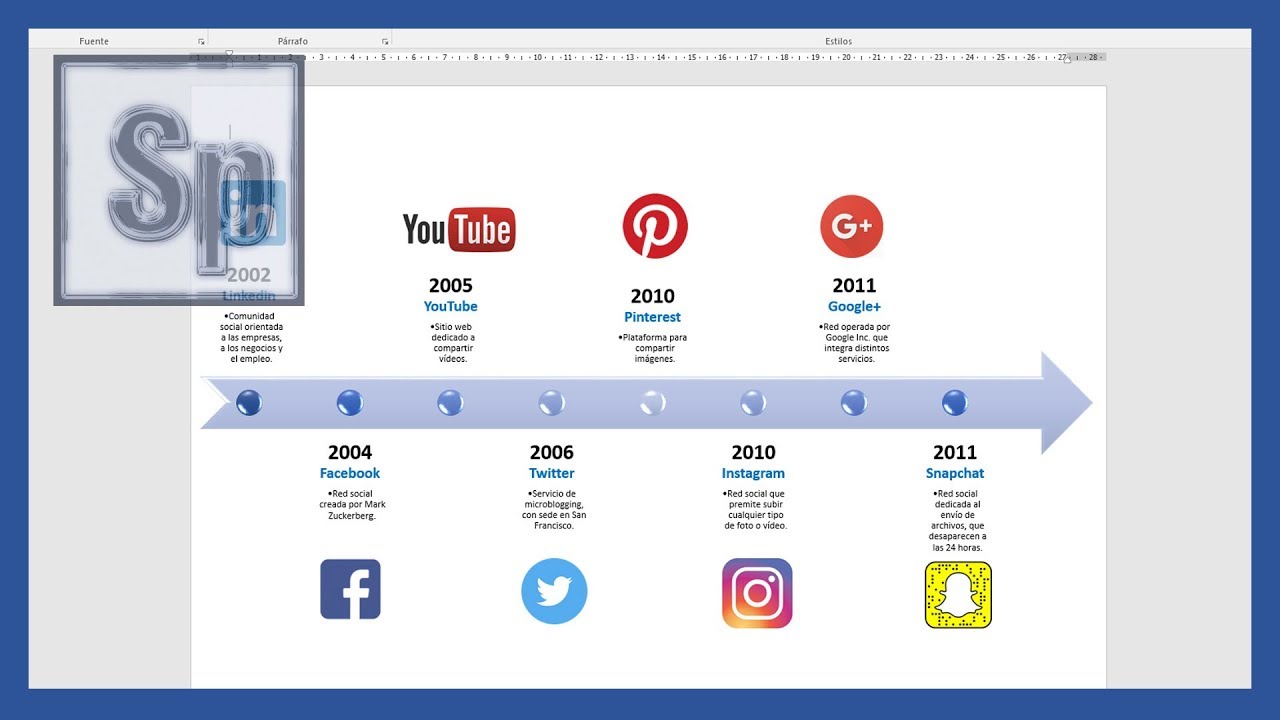 Word - Cómo hacer una línea de tiempo en Word | Timeline en Word | Tutorial en español HD