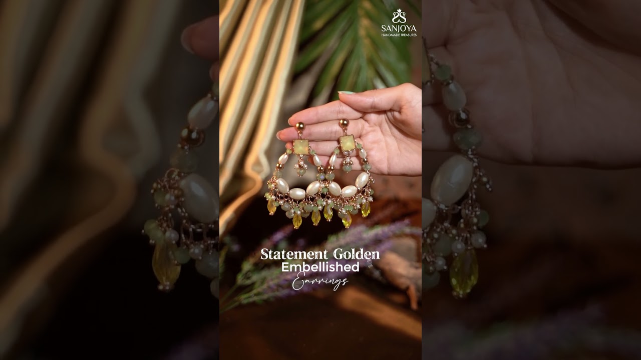 Let your style sparkle with our golden embellished earrings&mdash;perfect for any occasion🌼🌟