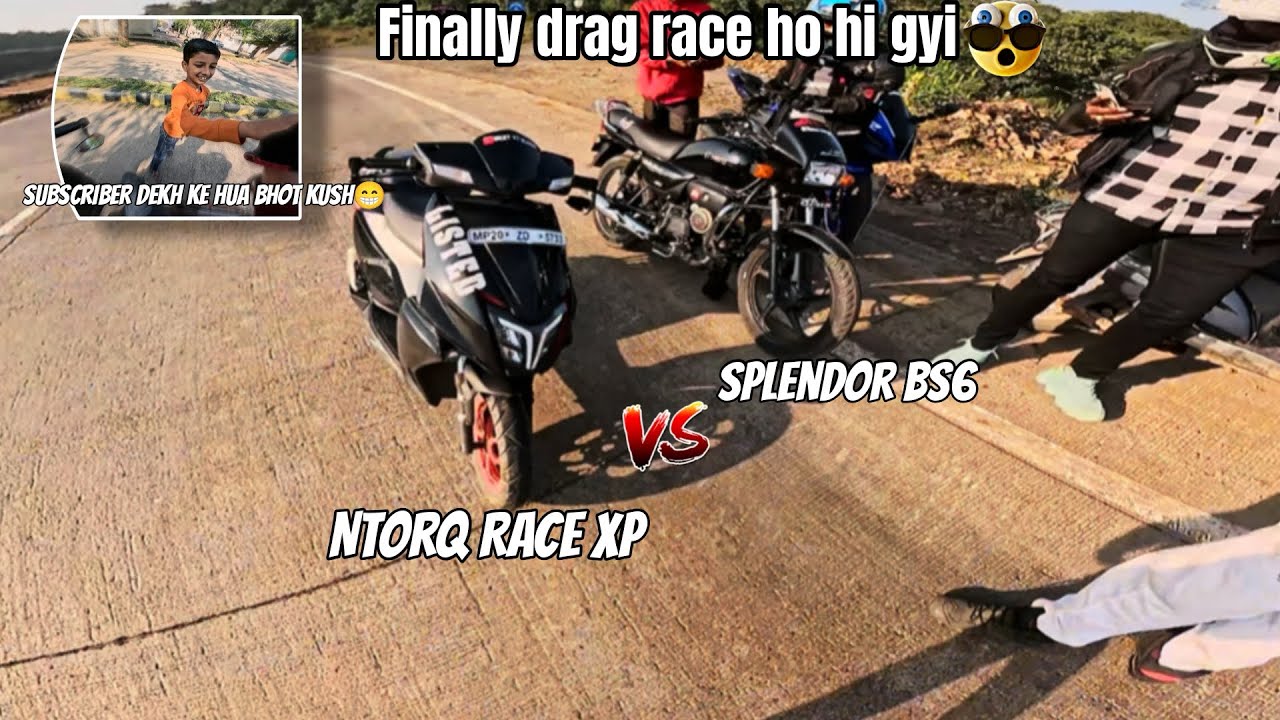 Tvs Ntorq Race xp vs Splendor😎| Finally race ho hi gyi😍| Subscriber mila cute saa☺️| Sunday ride