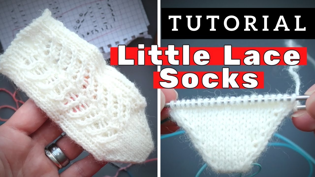 LITTLE SOCKS // toe up sock knitting TUTORIAL  | toe up lace socks with afterthought heel