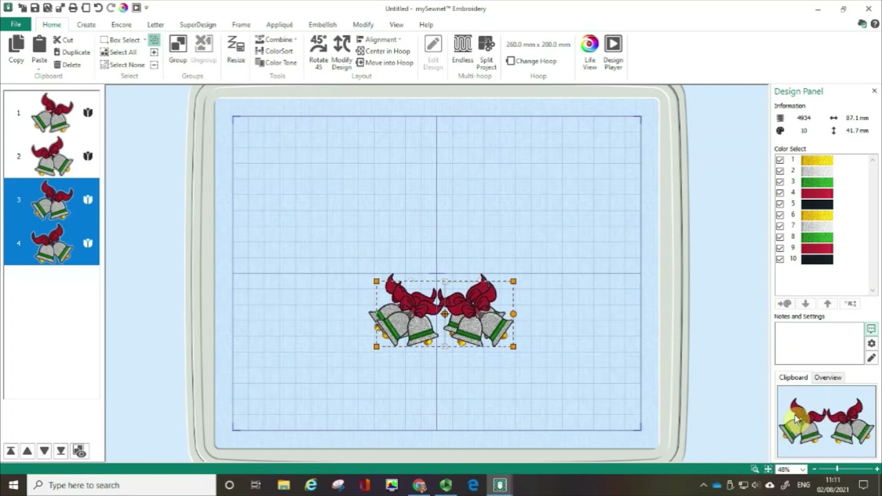 mySewnet Embroidery - How to use Copy, Paste and Duplicate