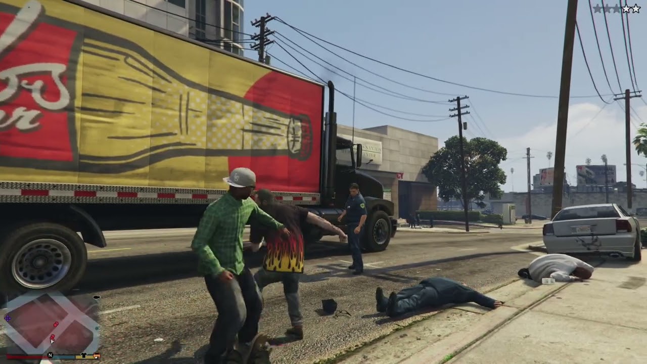 GTA V Seis contra Trevor con cuchillo