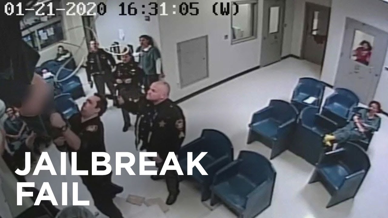 Ohio woman caught on camera falling through ceiling in jail escape fail