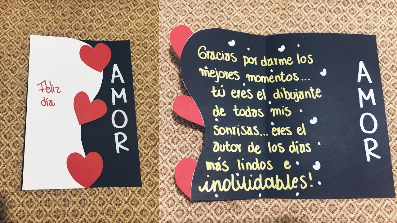 Tarjeta bonita y fácil para tu enamorado (a)