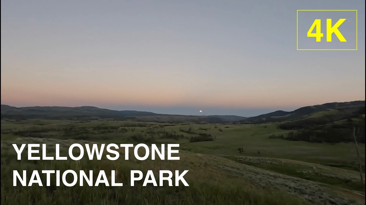 YELLOWSTONE NATIONAL PARK | 4K Drive with Sunset Views