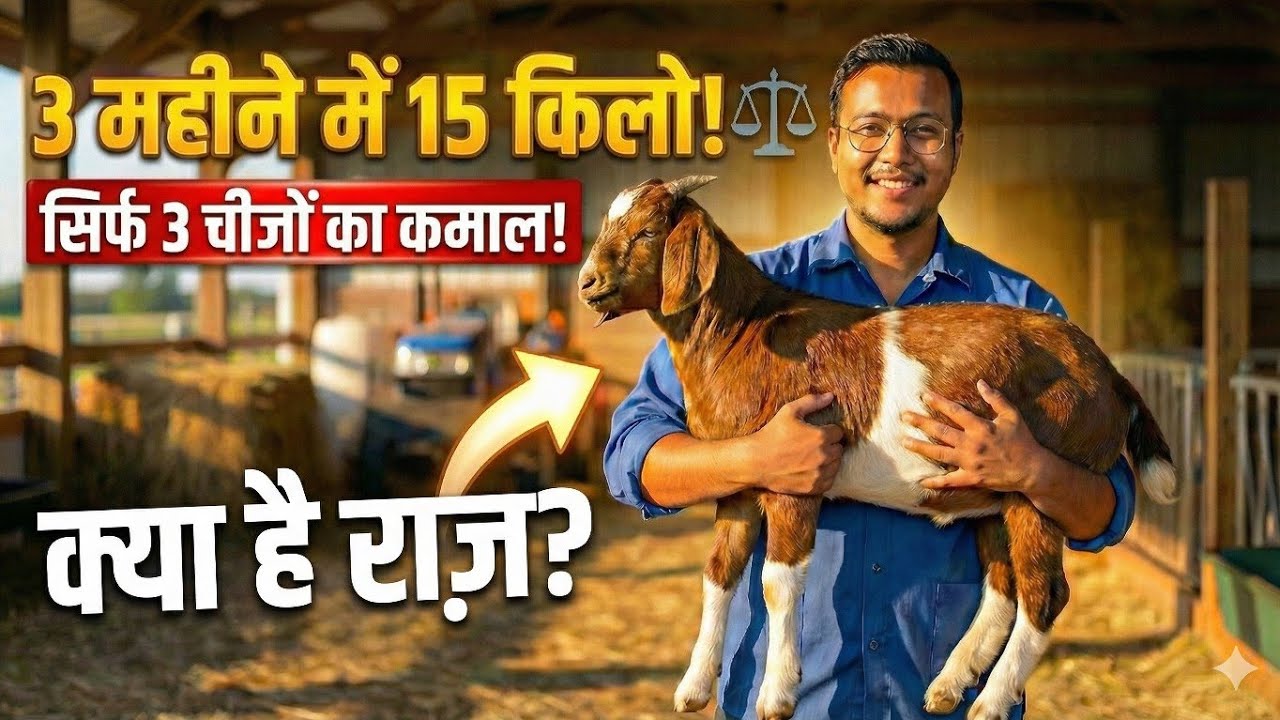 सिर्फ 90 दिन में 15 किलो वजन! 🐐 बकरी के बच्चे की ग्रोथ का 'सीक्रेट डाइट प्लान' | Goat Kid Growth