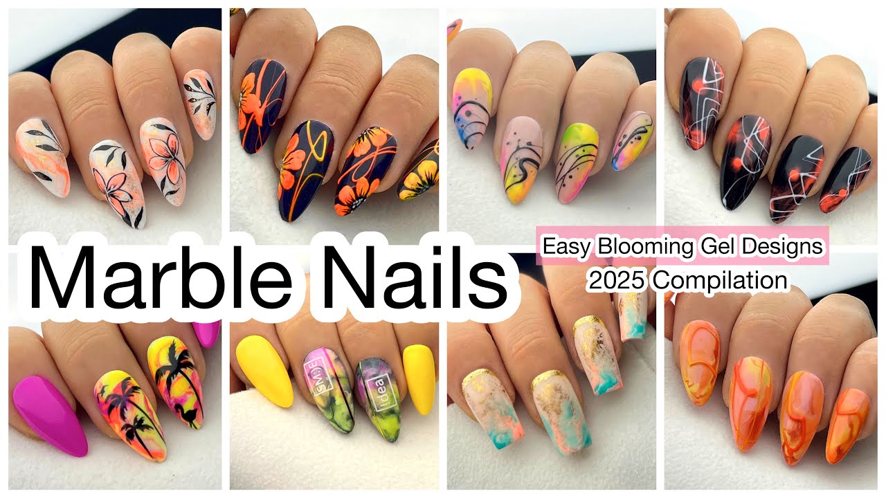 How to Do Marble Nails with Blooming Gel 💅 | Easy Trendy Nail Art Designs 2025