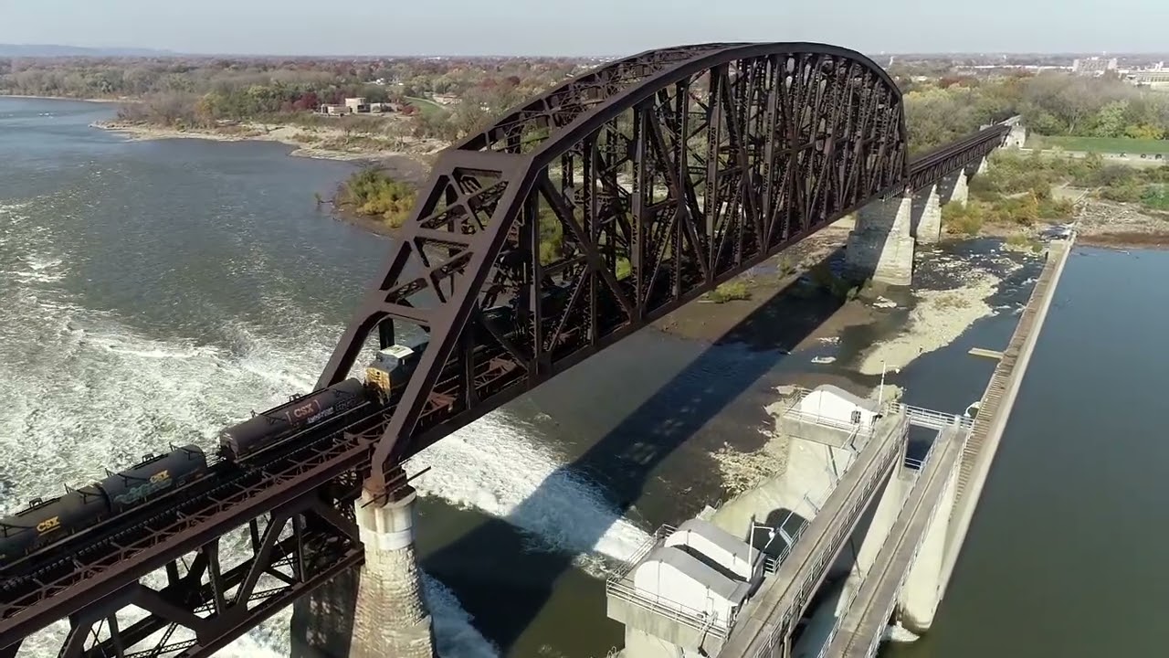 Fourteenth Street RR Bridge (Ohio River) with a freight train