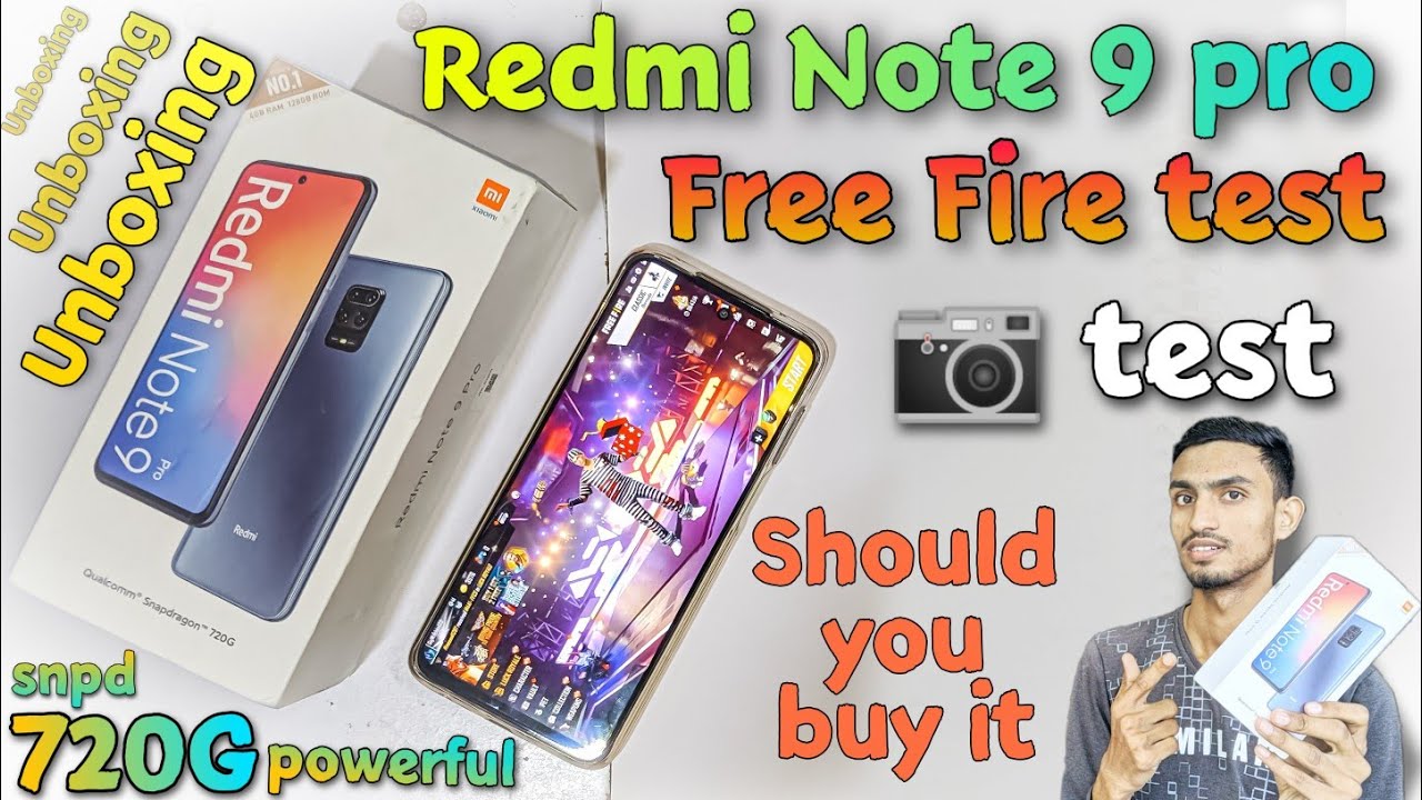 Redmi note 9 pro Unboxing, Free Fire Test, snpd 720G🔥| Gaming phone