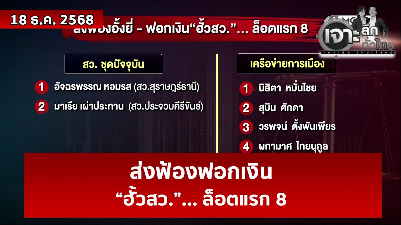 ส่งฟ้องฟอกเงิน &ldquo;ฮั้วสว.&rdquo;... ล็อตแรก 8 | เจาะลึกทั่วไทย | 18 ธ.ค. 68