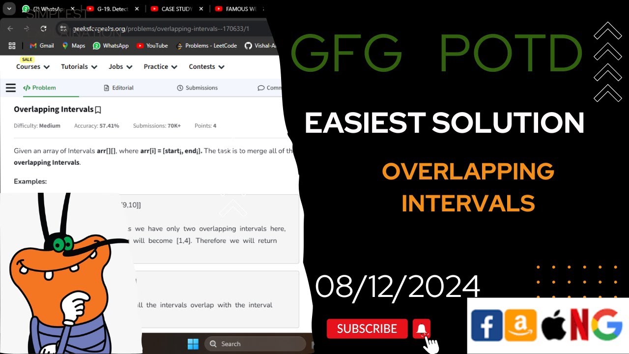Overlapping Intervals | gfg potd today | POTD | GFG Problem of the Day | C++ |