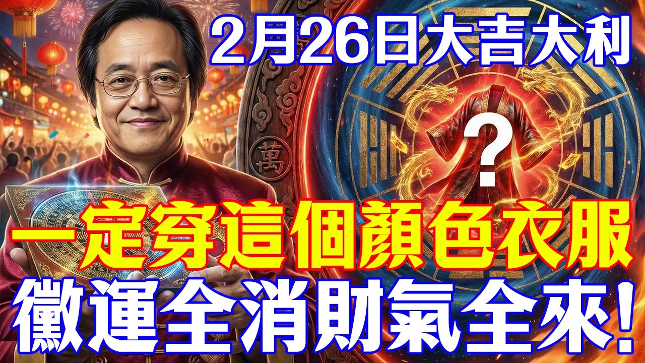 倪海廈：60年一遇！2月26日正月初十，倪師叮囑：穿對這個顏色，黴運全消財氣來。#倪海廈#風水#運勢#中醫養生