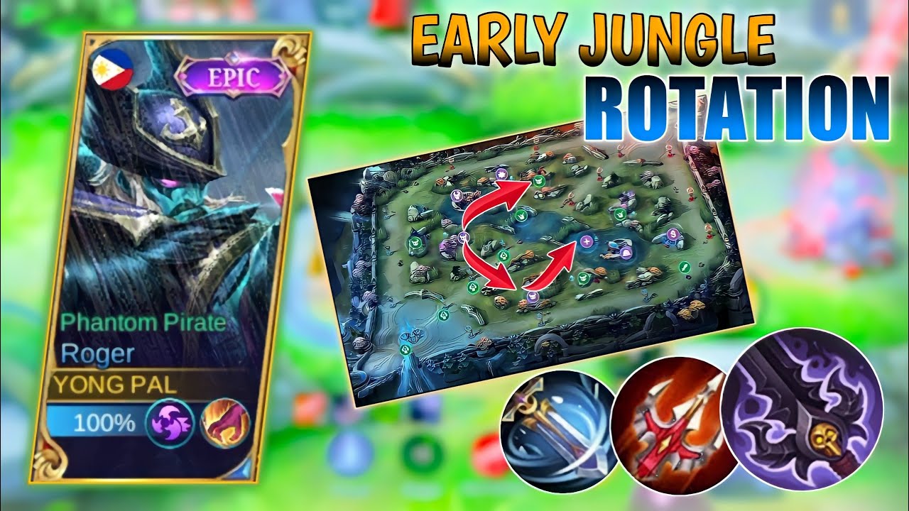 ROGER NEW EARLY JUNGLE ROTATION | 1 MINUTE LEVEL 4 | EZ MANIAC | ROGER GAMEPLAY | MLBB