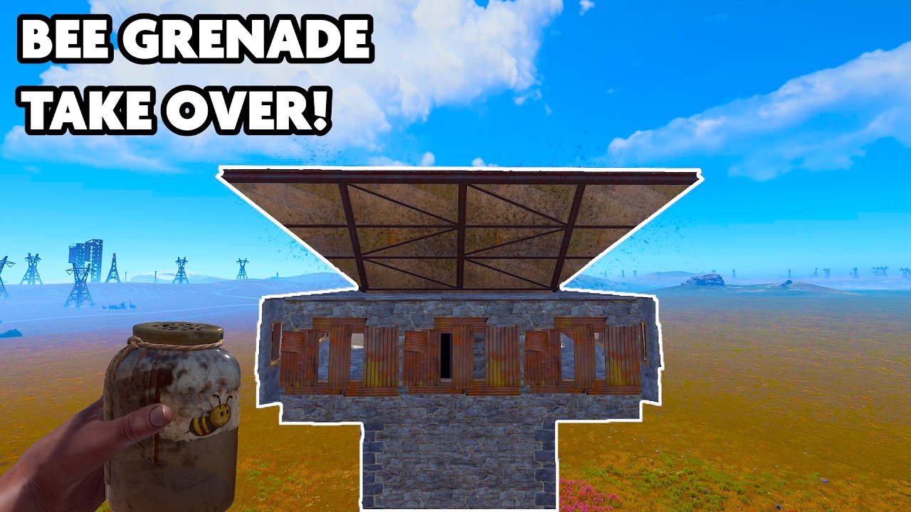 We Zerged Official Rust With 1000 Bee Grenades...(server crashed)