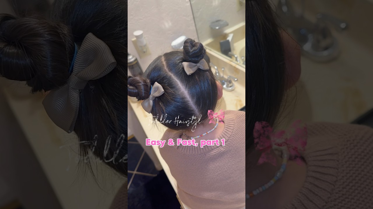 Space buns are the easiest & most adorable hairstyle 🪐 #hairstyle #toddlers #tutorial