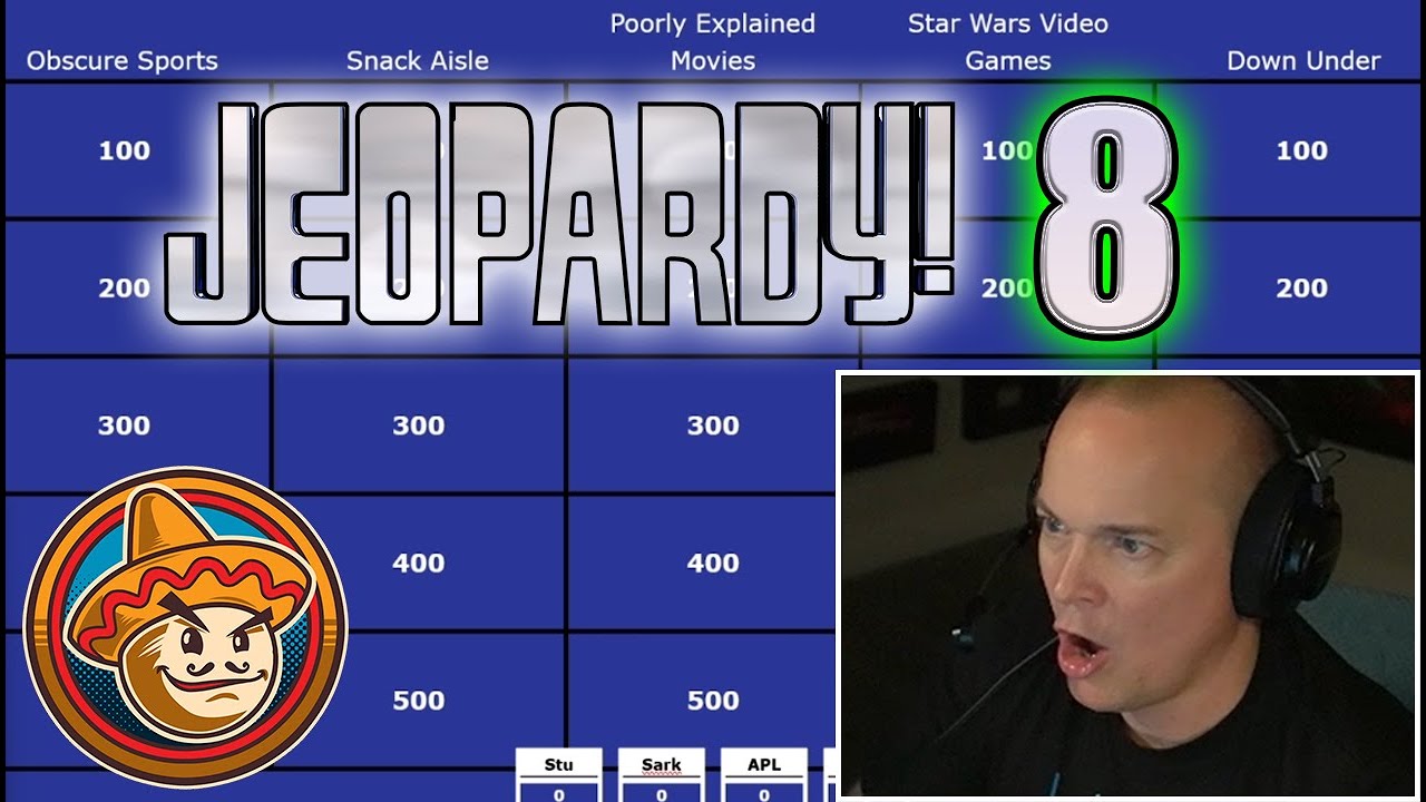 GREATEST JEOPARDY GAME EVER - Mr Sark W/ GassyMexican, NFEN Trebek, Stu Jennings & APL (Jeopardy)