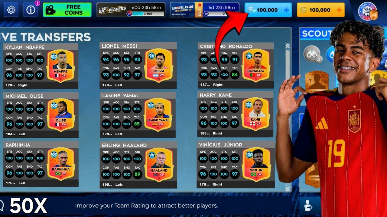 DLS 26 Buy Legendary Players NOOB to PRO | Signing 50x Legendary Players with 100.000 Gems