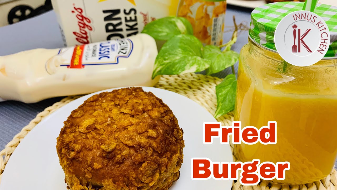 Fried Burger Recipe in Malayalam |Easy Chicken Burger Recipe| പൊരിച്ച ബർഗർ
