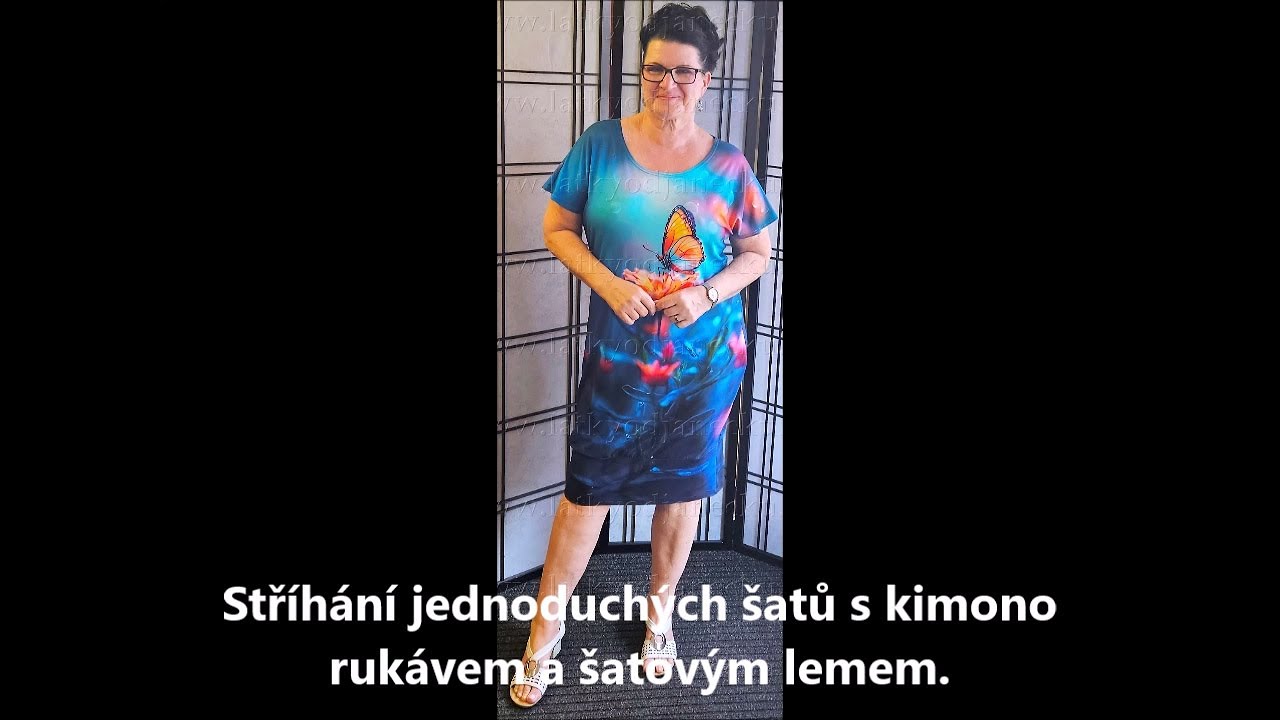 Stříhání šatů s kimono rukávem a šatovým lemem