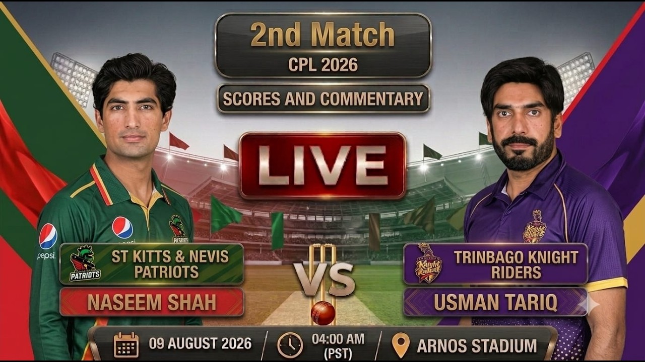 🔴 LIVE SKN Patriots vs Trinbago Knight Riders Scores and Commentary | Live CPL Match Today