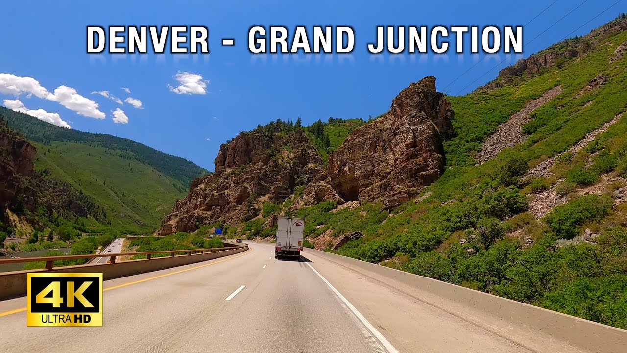 Denver to Grand Junction - Colorado Rocky Mountain Scenic Drive via I-70 & Glenwood Canyon in 4K
