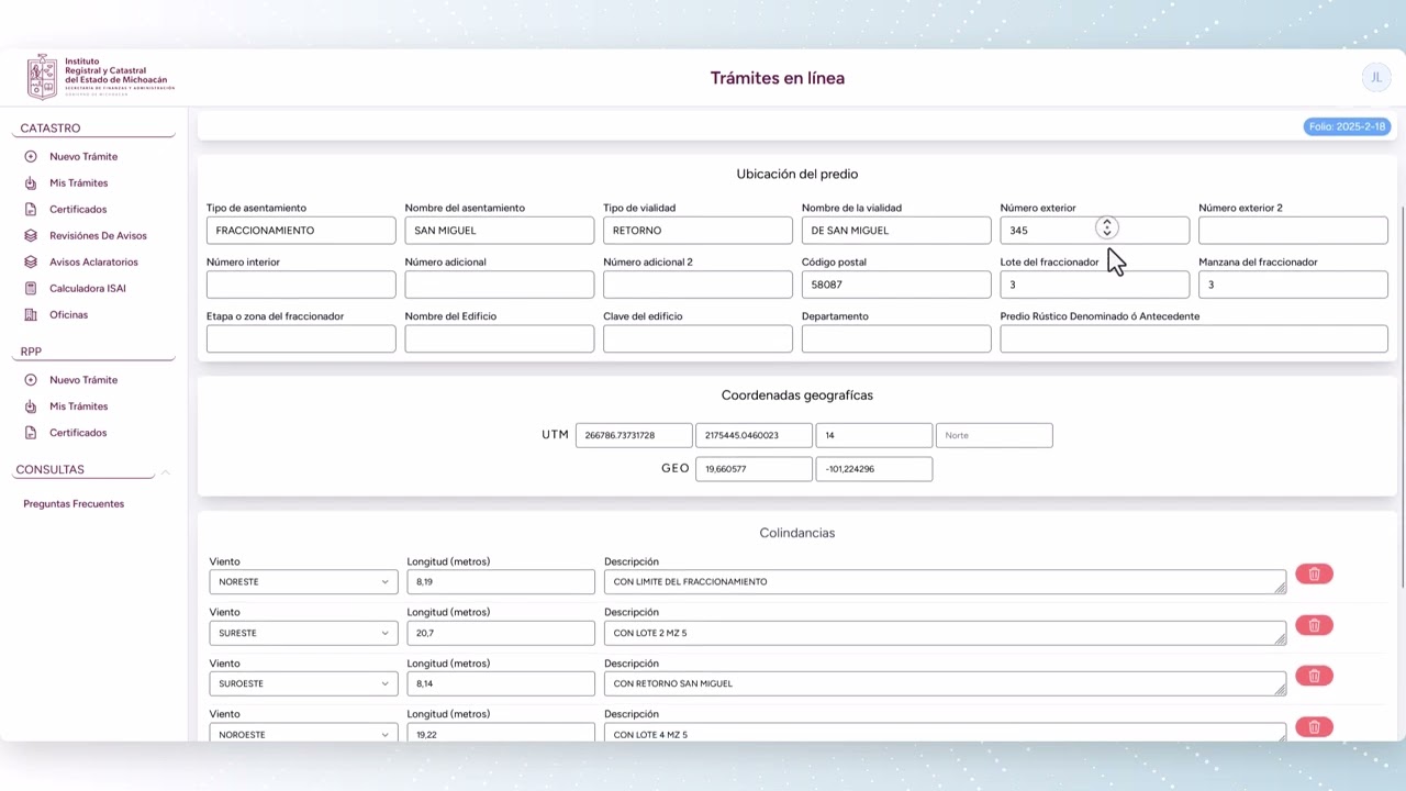 Tramites en linea - Revisión de Aviso - Proceso completo
