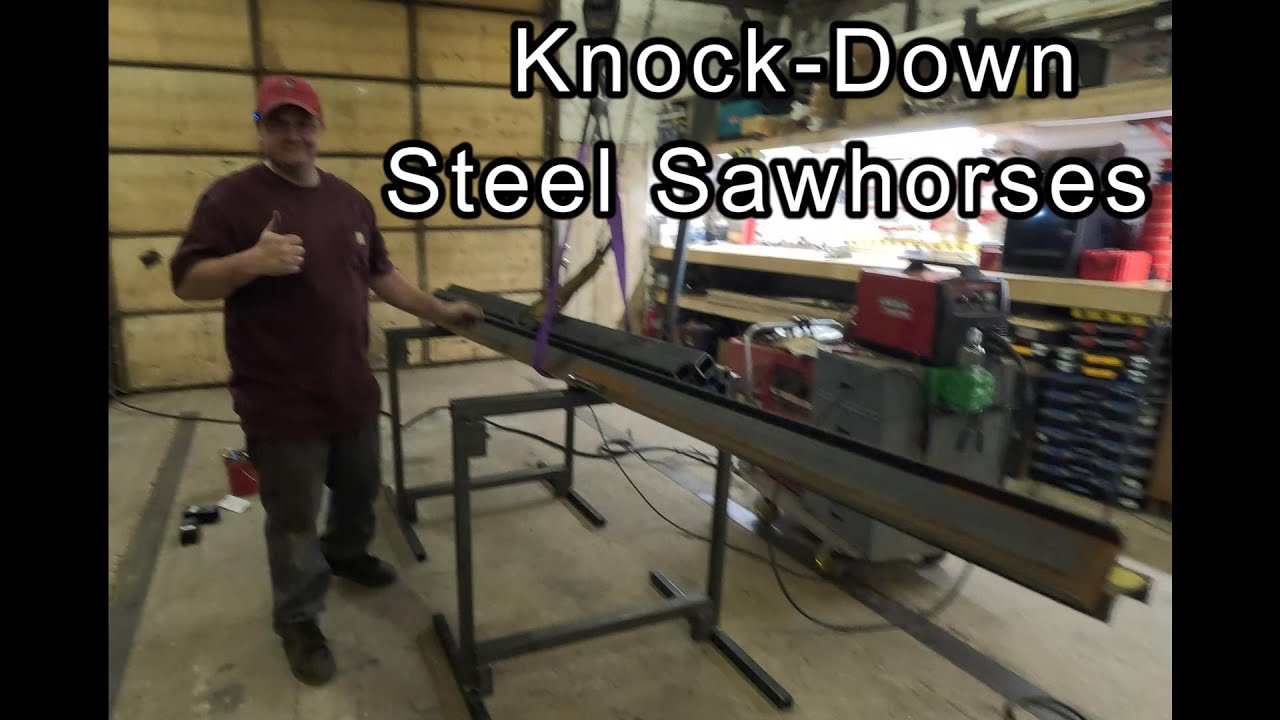 Knock-down steel sawhorses