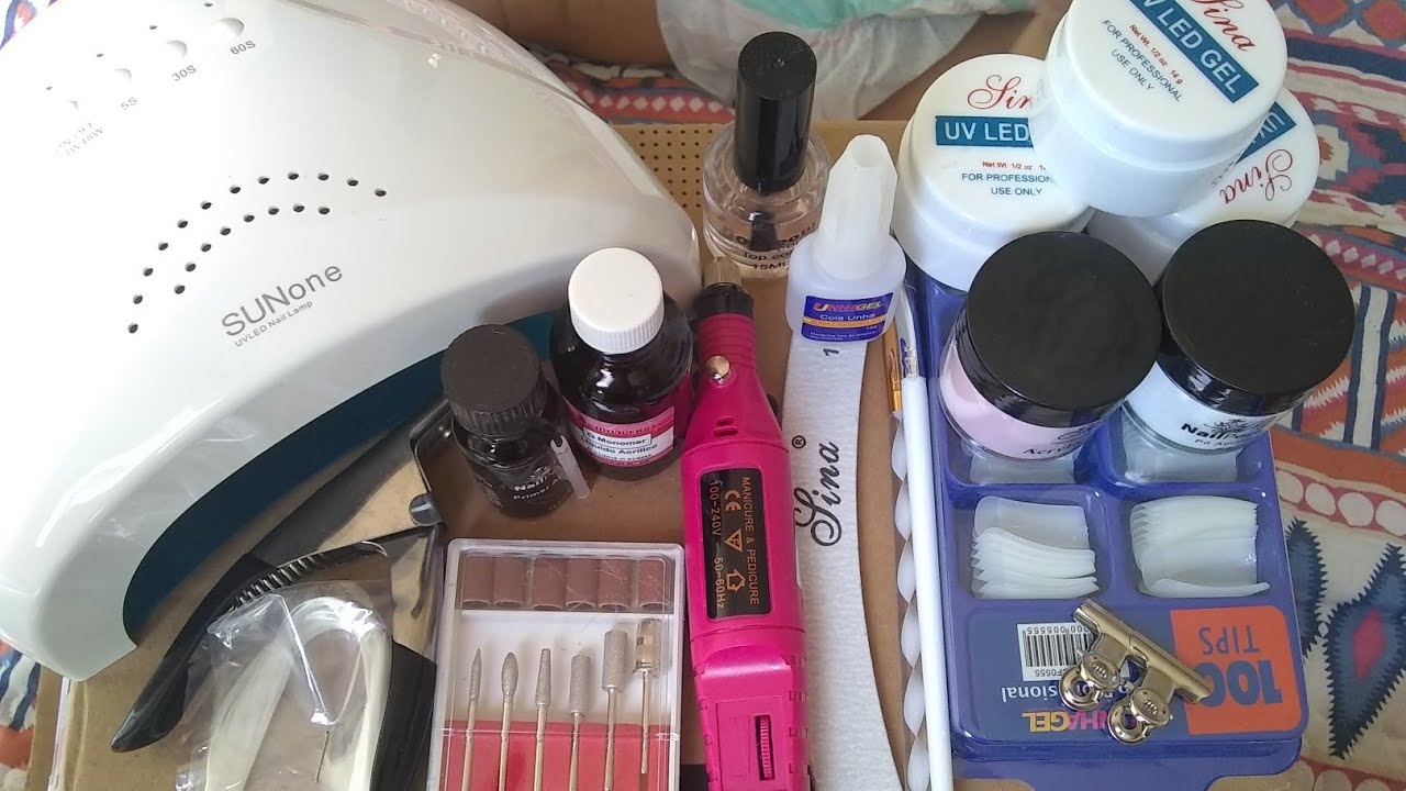 Meu kit de unha gel/porcelana do Mercado Livre
