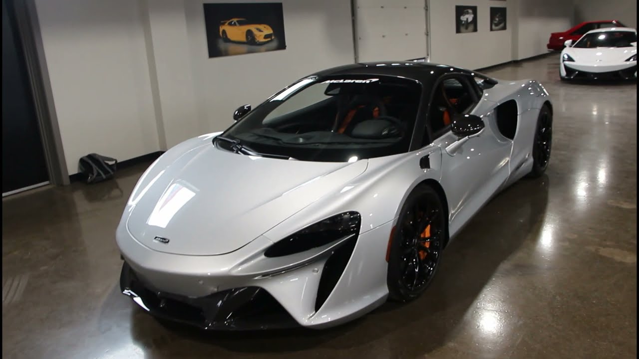 Brand new McLaren artura start up and walk around