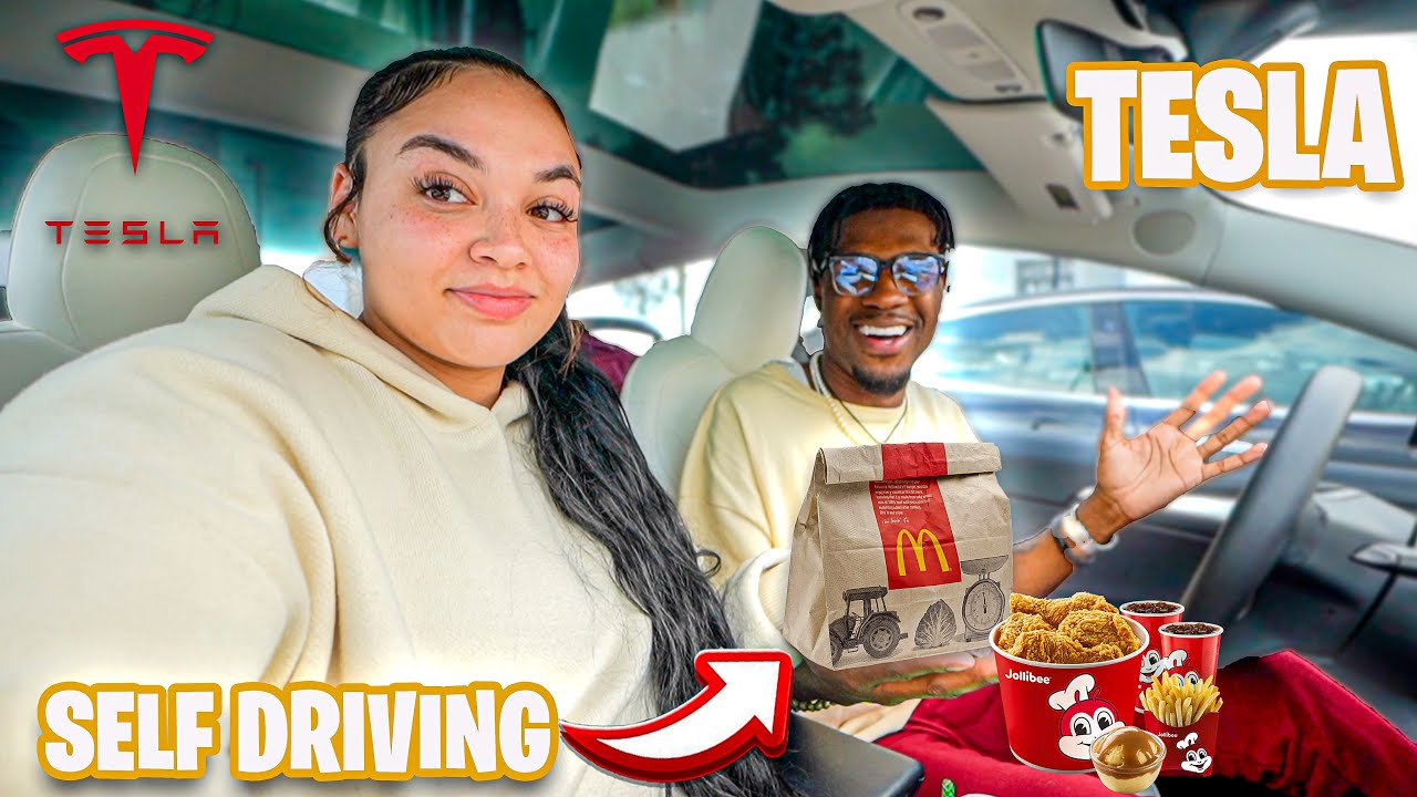 Letting Our Tesla DECIDE What We EAT For 24 Hours!